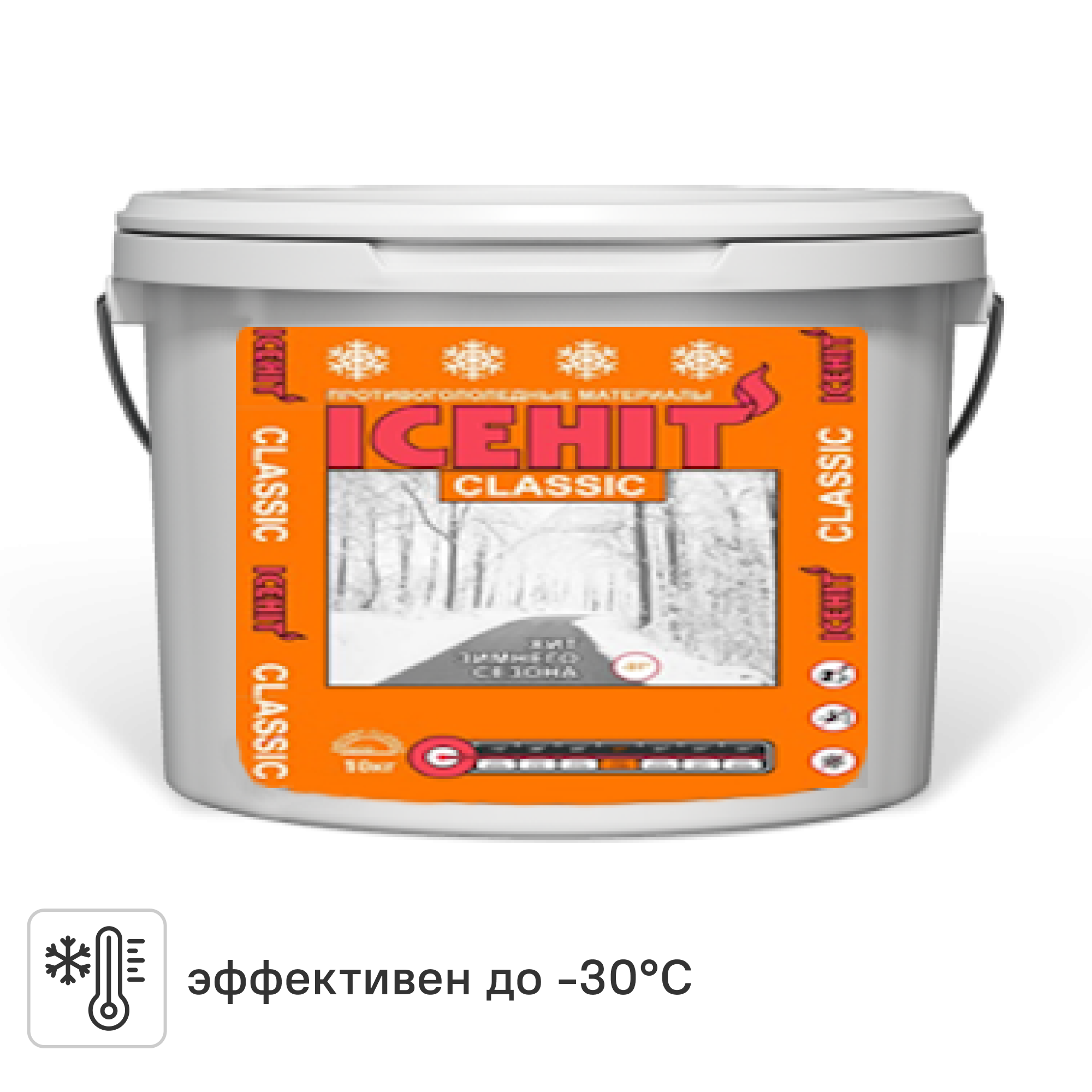 Изображение товара Противогололедный реагент Icehit Classic 10 кг для безопасной обработки зимой
