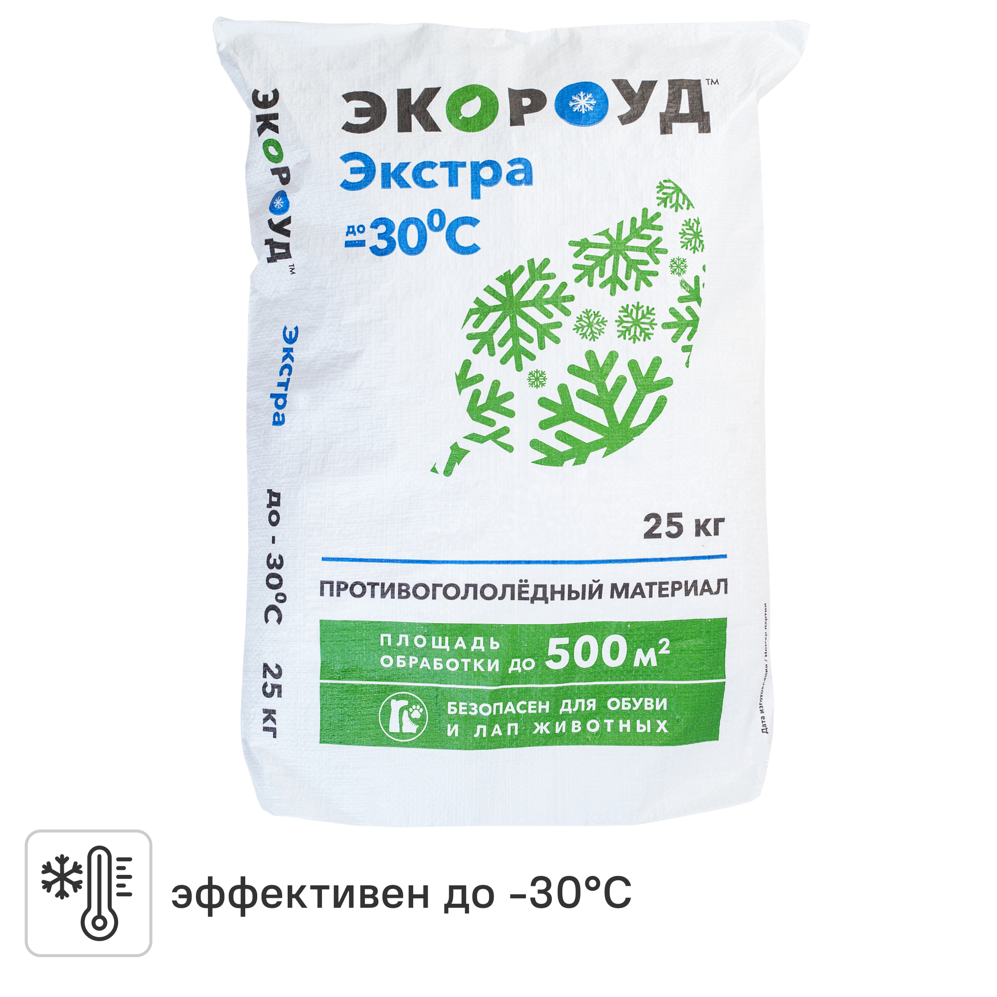 Изображение товара Противогололедные реагенты Экороуд Экстра 25 кг для обработки тротуаров и дорог