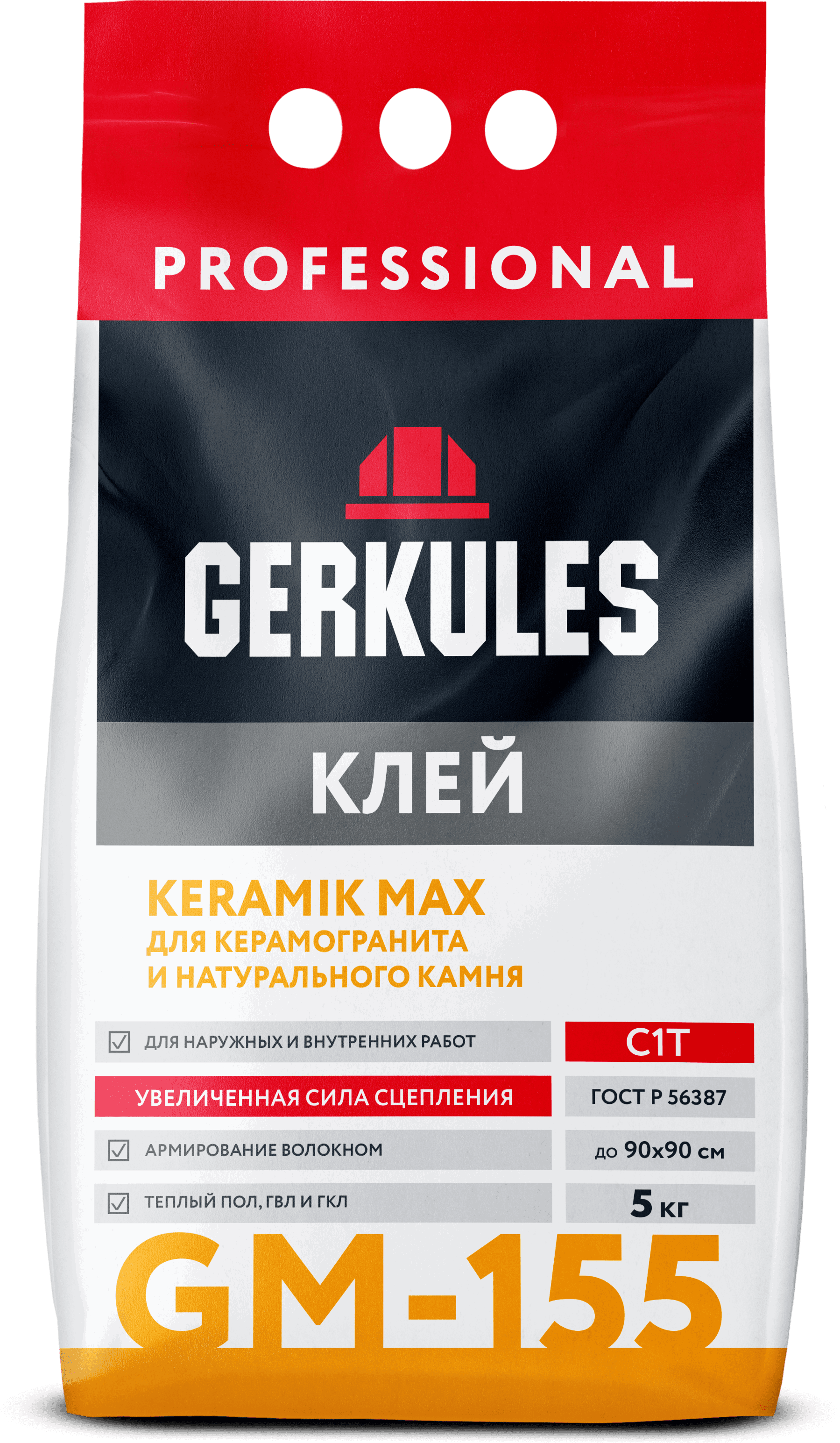 Изображение товара Клей для плитки Gerkules С1T Keramik Max GM-155 5 кг