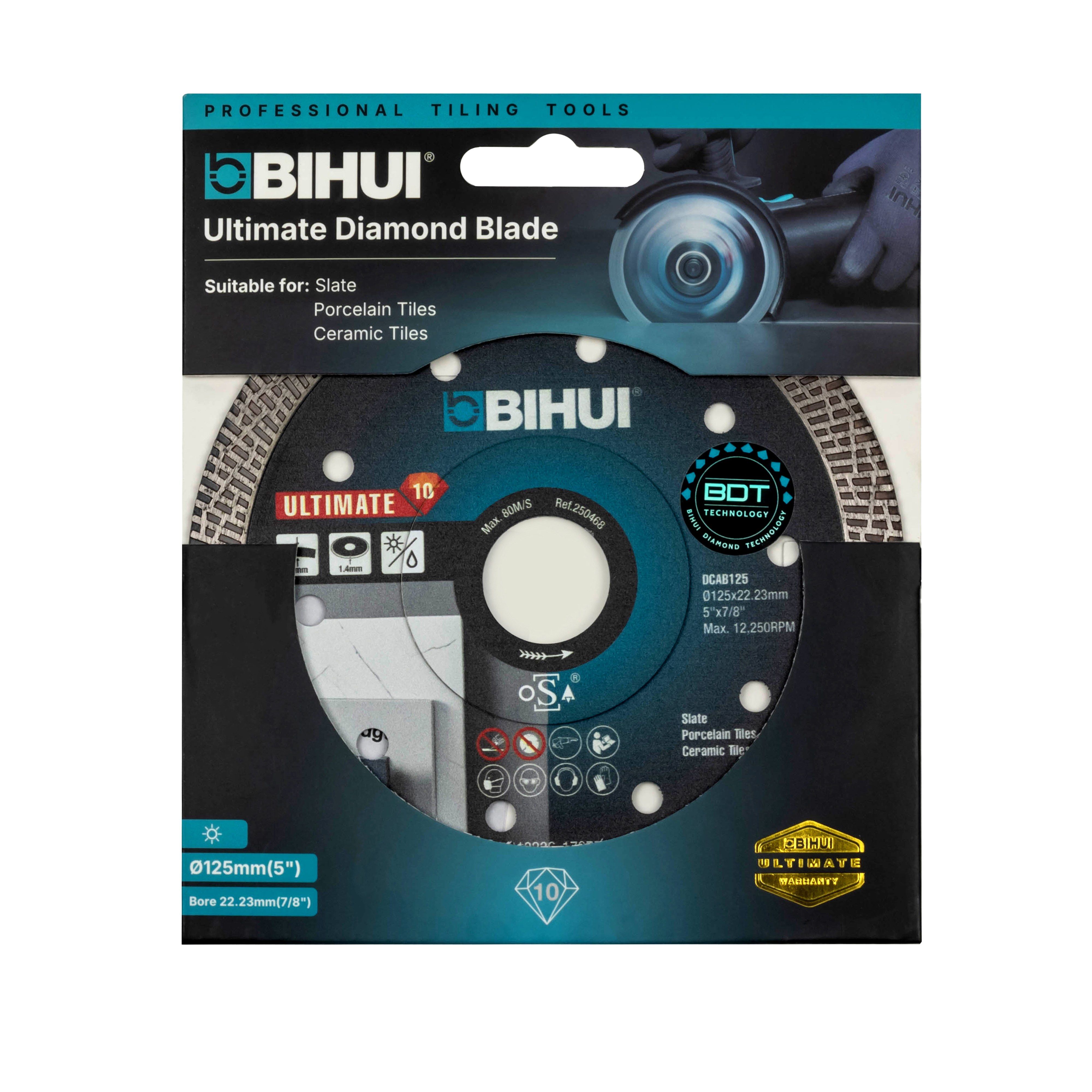 Изображение товара Диск алмазный по мрамору Bihui Ultimate турбо 125x22.2x1.4 мм