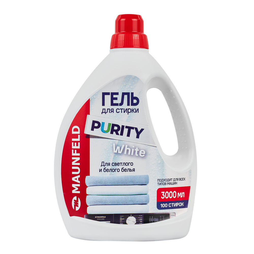 Изображение товара Гель для стирки Maunfeld Purity White MWL3000PW 3 л Изображение товара Гель для стирки Maunfeld Purity White MWL3000PW 3 л