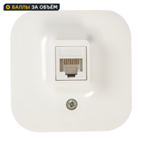 Изображение товара Розетка компьютерная RJ45 Legrand Quteo кат. 5e UTP накладной монтаж белая