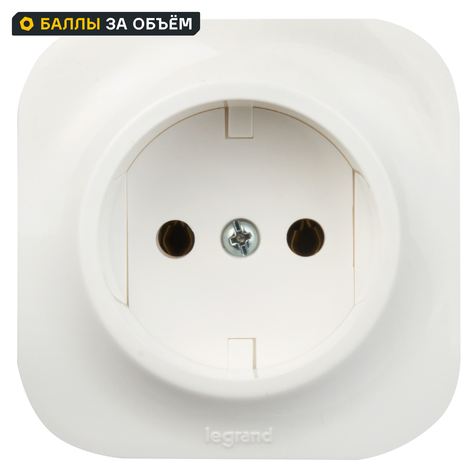 Изображение товара Розетка без заземления - Legrand Quteo - без шторок IP20 16А 250В винтовые зажимы накладной монтаж - белый