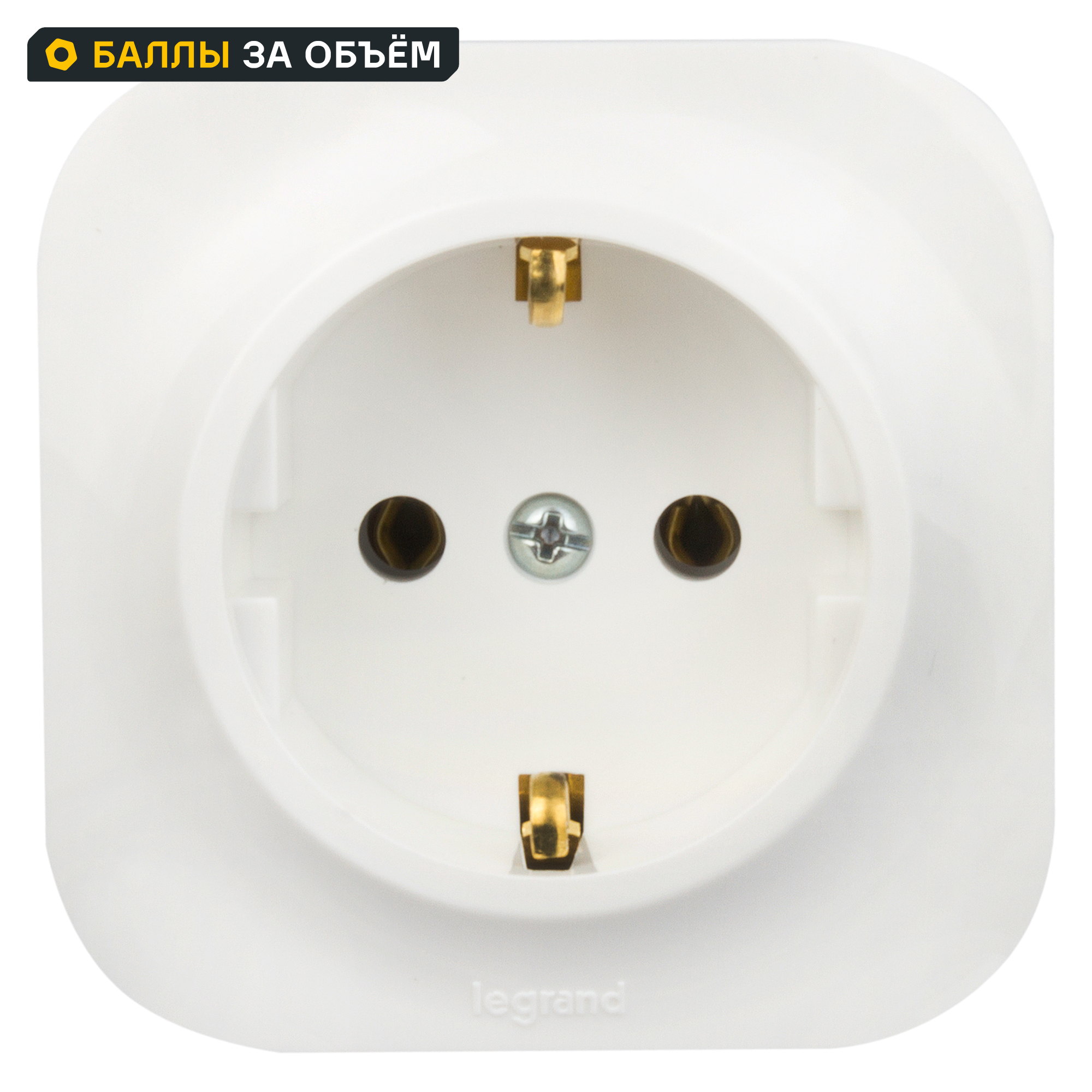 Изображение товара Розетка с заземлением Legrand Quteo белая накладная IP20 16А 250В