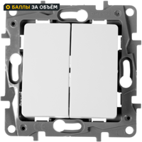 Изображение товара Двухклавишный выключатель Legrand Etika 10А 250В белый для скрытого монтажа