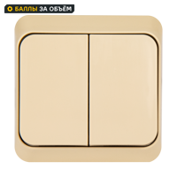 Изображение товара Выключатель двуклавишный Systeme Electric Этюд кремовый