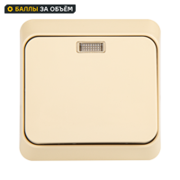 Изображение товара Переключатель накладной Systeme Electric Этюд 1 клавиша с подсветкой кремовый