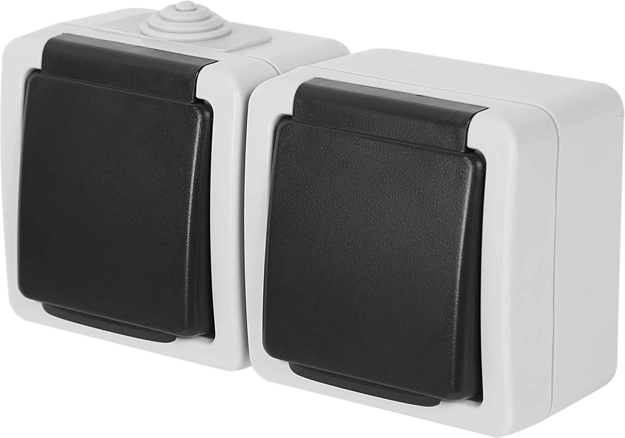 Розетка двойная накладная LK Studio Aqua с заземлением с крышкой