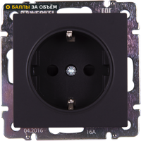 Изображение товара Werkel встраиваемая розетка с заземлением черная 16 А IP20