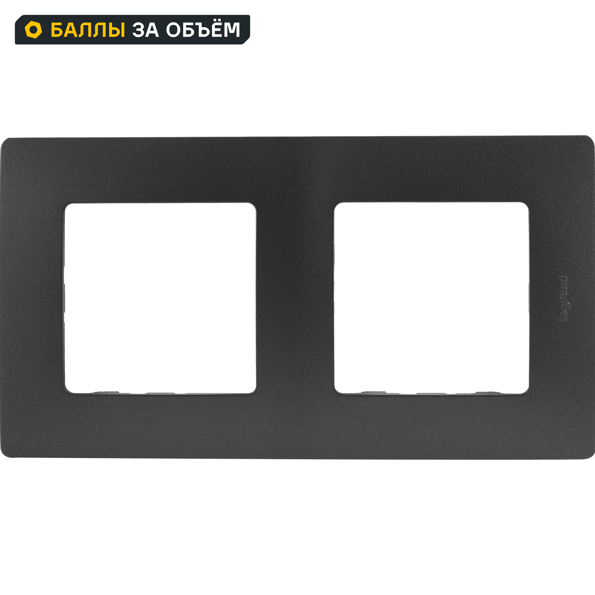 Изображение товара Рамка для розеток и выключателей Legrand Etika 2 поста антрацитовая