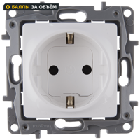 Изображение товара Розетка с заземлением Legrand Etika 16А IP20 белый с защитными шторками Встраиваемая