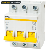 Изображение товара Автоматический выключатель IEK Home ВА47-29 3P C16 А 4.5 кА