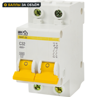 Изображение товара Автоматический выключатель IEK Home ВА47-29 2P N C32 А 4.5 кА