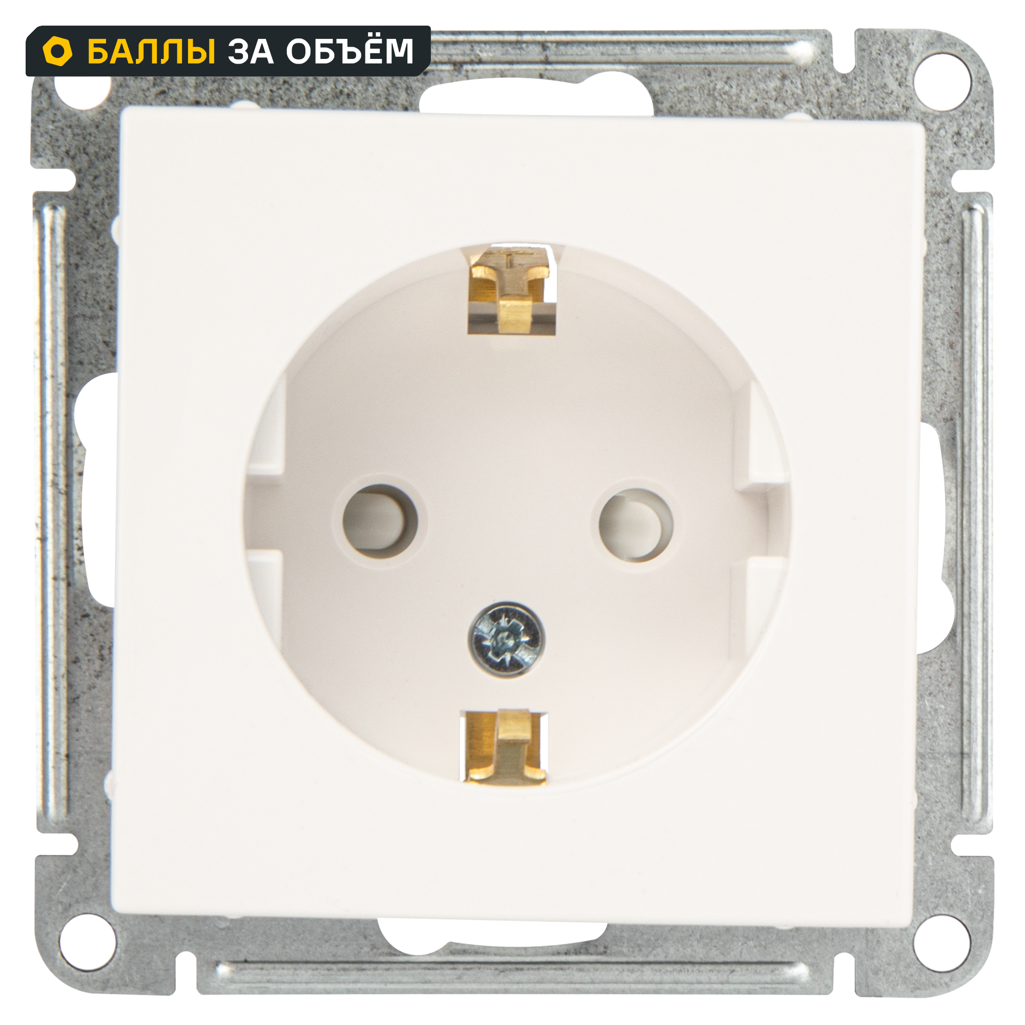 Изображение товара Розетка встраиваемая Systeme Electric W59 с заземлением боковая шторки белая