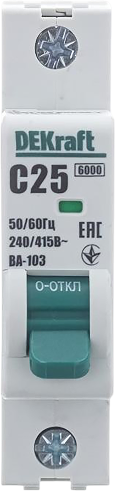 Автоматический выключатель Dekraft ВА-103 1P C25 А 6 кА 12275DEK - 4