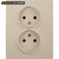 Изображение товара Двойная розетка Lezard Vesna без заземления кремовая IP20 для дома и офиса