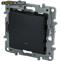 Изображение товара Выключатель одноклавишный Legrand Etika с подсветкой 10А 250В антрацит