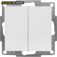 Изображение товара Выключатель Lezard Vesna 2 клавиши белый IP20 75x75x37.5 мм