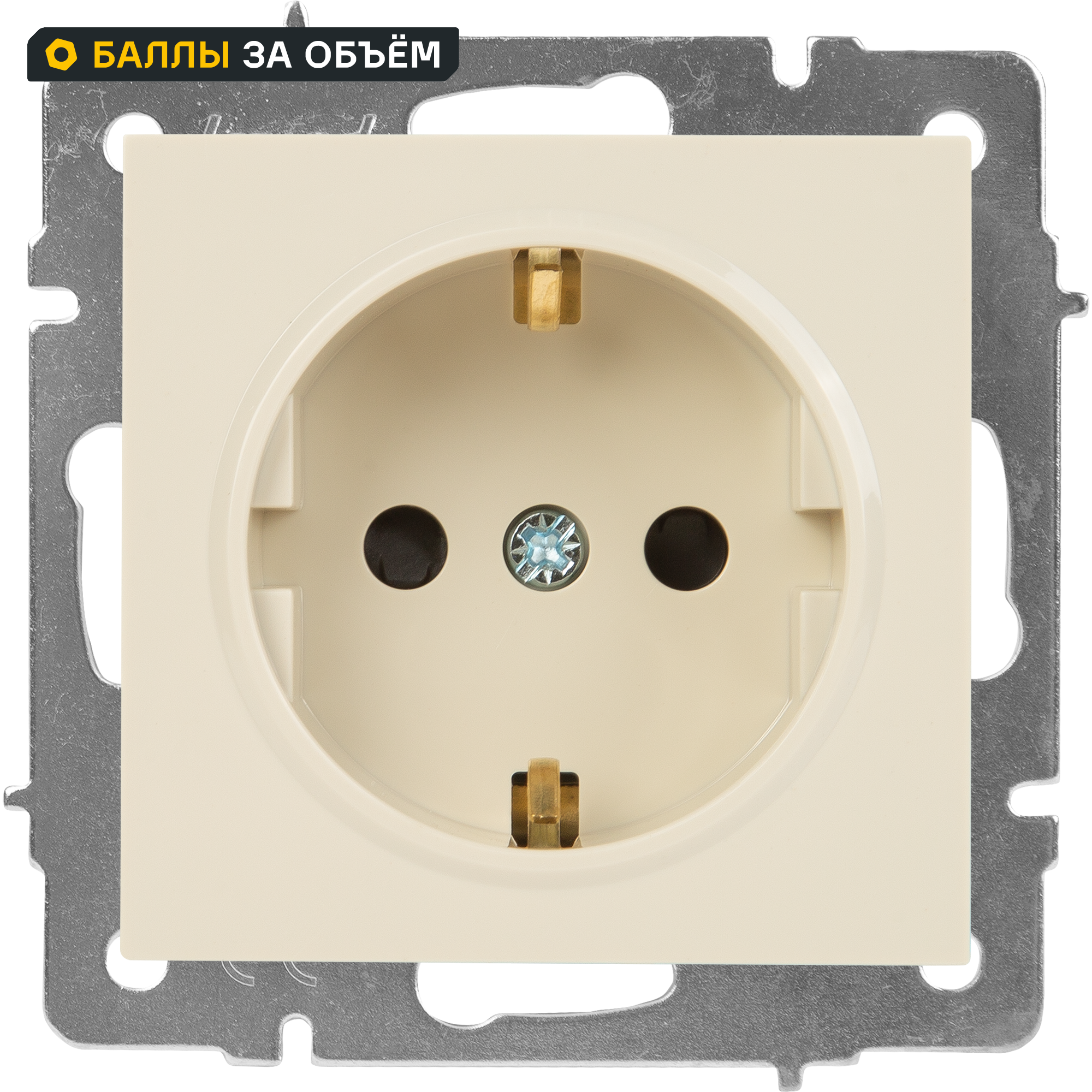 Изображение товара Розетка Lezard Vesna с защитой от детей цвет кремовый