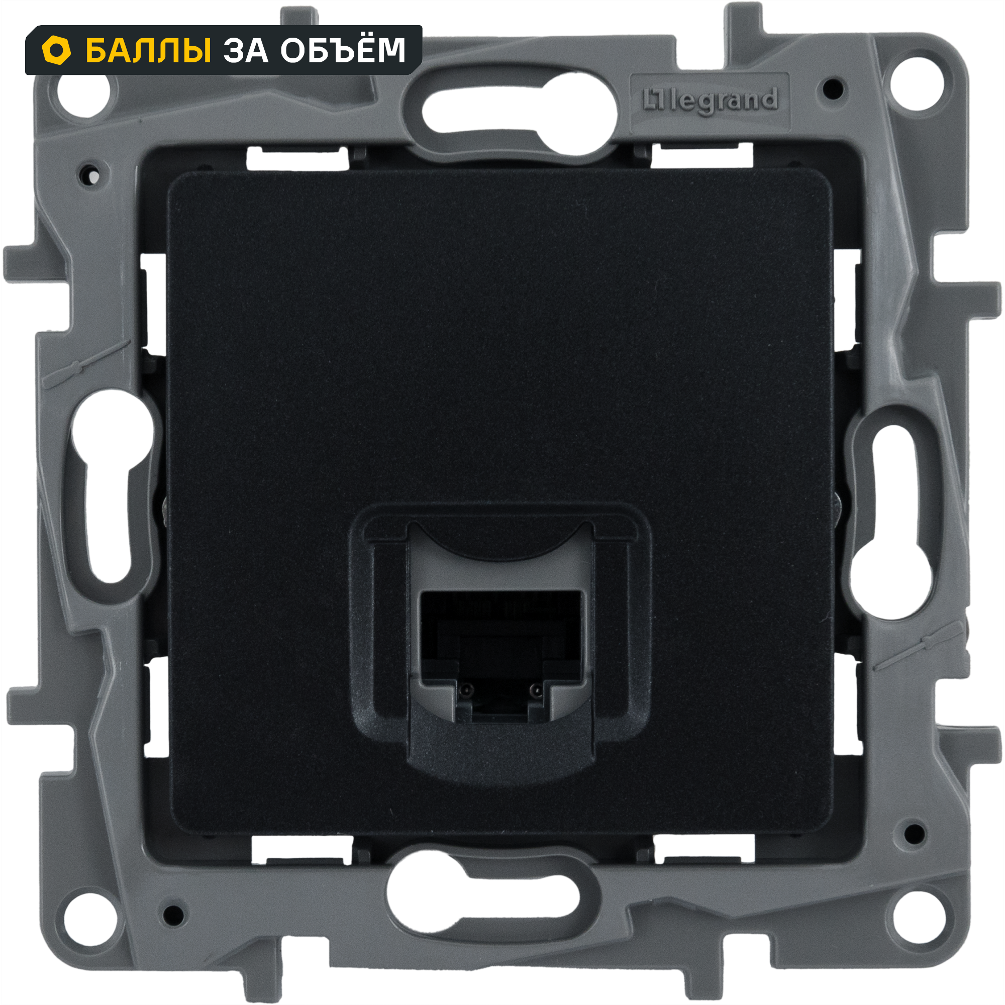 Изображение товара Розетка компьютерная RJ45 категория 5e UTP - Legrand Etika - антрацит