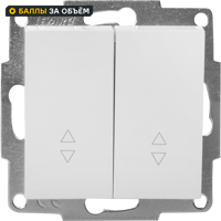 Изображение товара Выключатель проходной Lezard Vesna 2 клавиши белый для скрытой установки