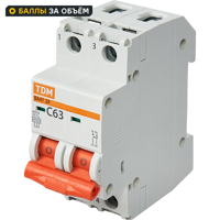 Изображение товара Автоматический выключатель Tdm Electric ВА47-29 2P C63 А 6 кА SQ0206-0099