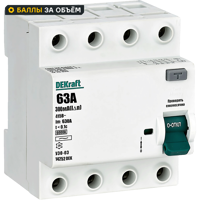 Изображение товара УЗО Dekraft 4P 63 A 300 мА 6 кА AC 14252DEK
