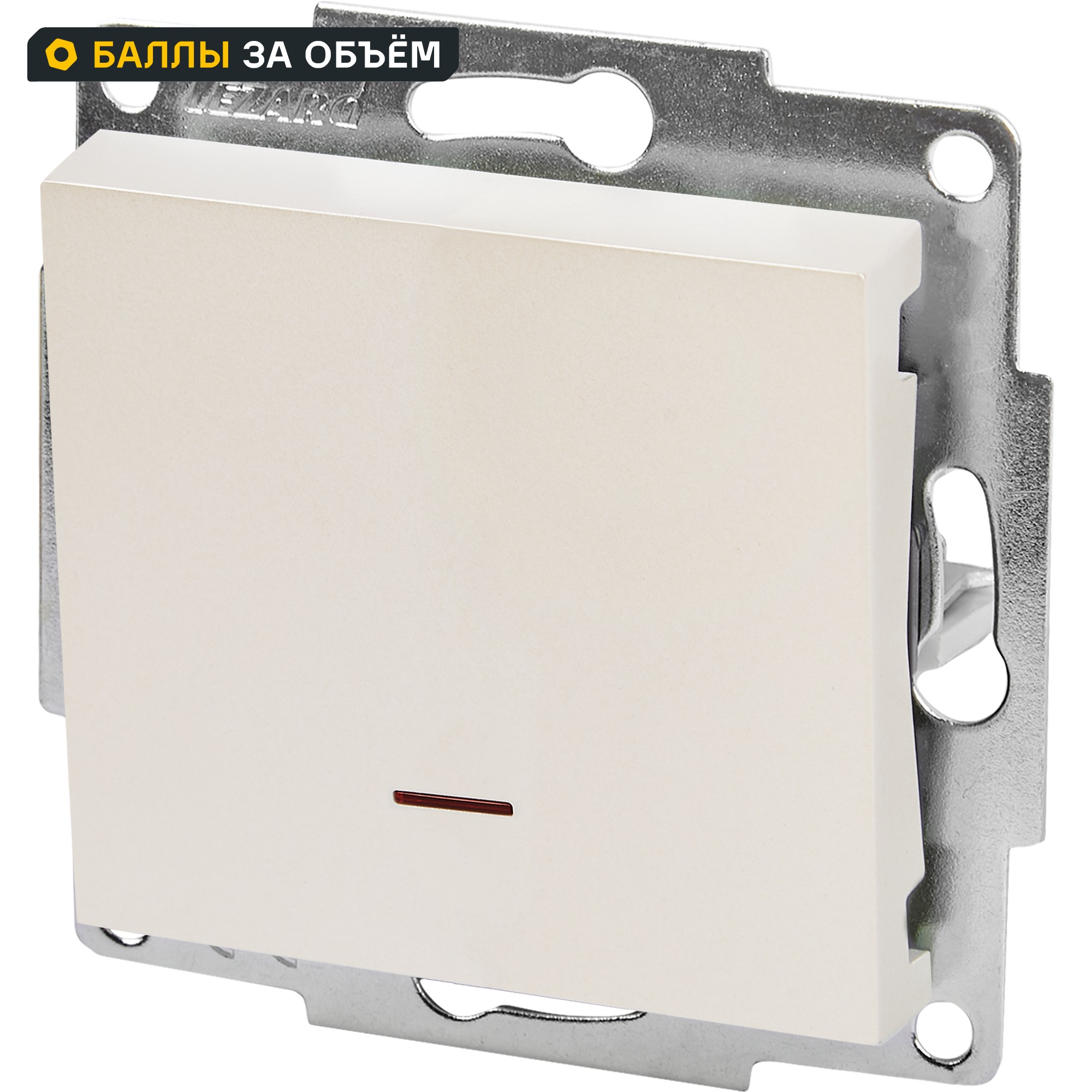 Изображение товара Выключатель Lezard Vesna с подсветкой жемчужно белый перламутровый 1 клавиша 220В