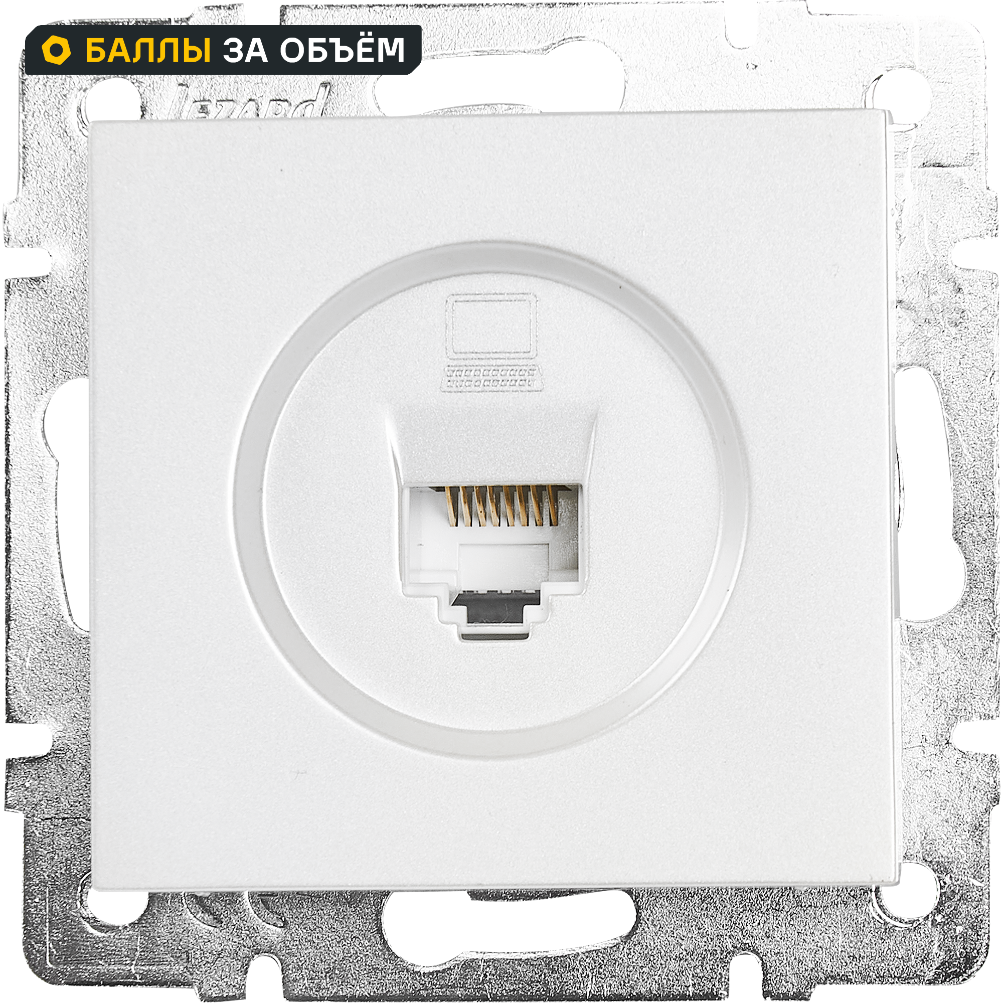 Изображение товара Розетка компьютерная Lezard Vesna с USB, белая, IP20, 1 пост