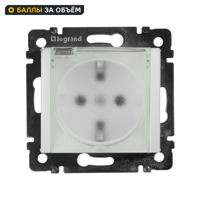 Изображение товара Розетка с заземлением IP44 - Legrand Valena - со шторками с защитной крышкой 16А 250В винтовые зажимы - белый