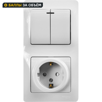 Изображение товара Встраиваемый блок выключатель с розеткой Schneider Electric Glossa белый IP20