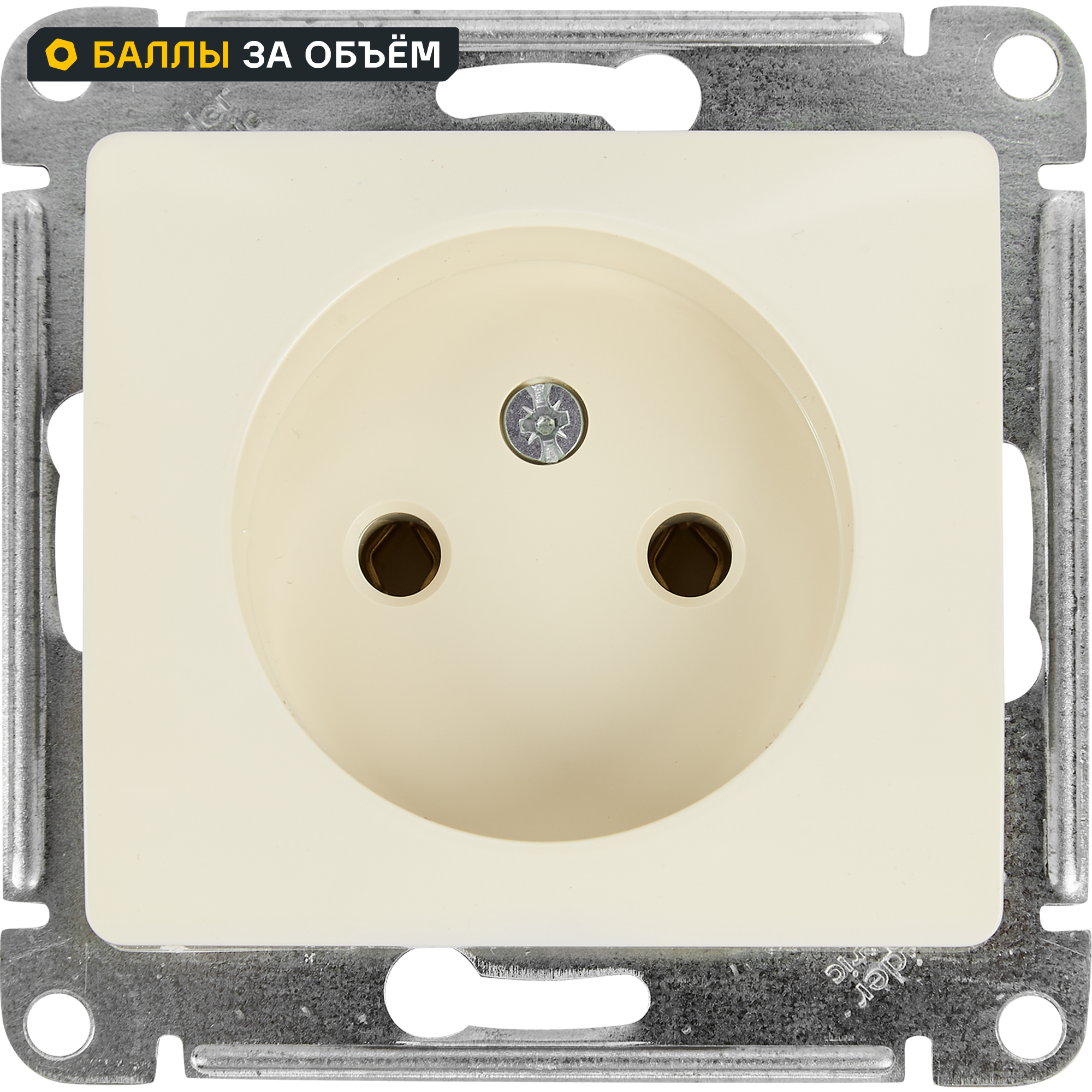 Изображение товара Встраиваемая розетка без заземления SYSTEME ELECTRIC Glossa бежевый IP20