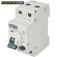 Изображение товара Дифференциальный автомат Generica АВДТ-32 25А 30 мА 4.5 кА AC селективный