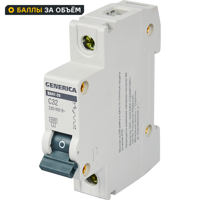 Изображение товара Автоматический выключатель Generica ВА47-29 1P C32 А 4,5 кА для электросетей