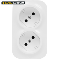 Изображение товара Розеточный блок двойной без заземления Legrand Quteo белый IP20 16А