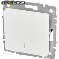 Изображение товара Выключатель встраиваемый IEK Brite на 1 клавишу белый