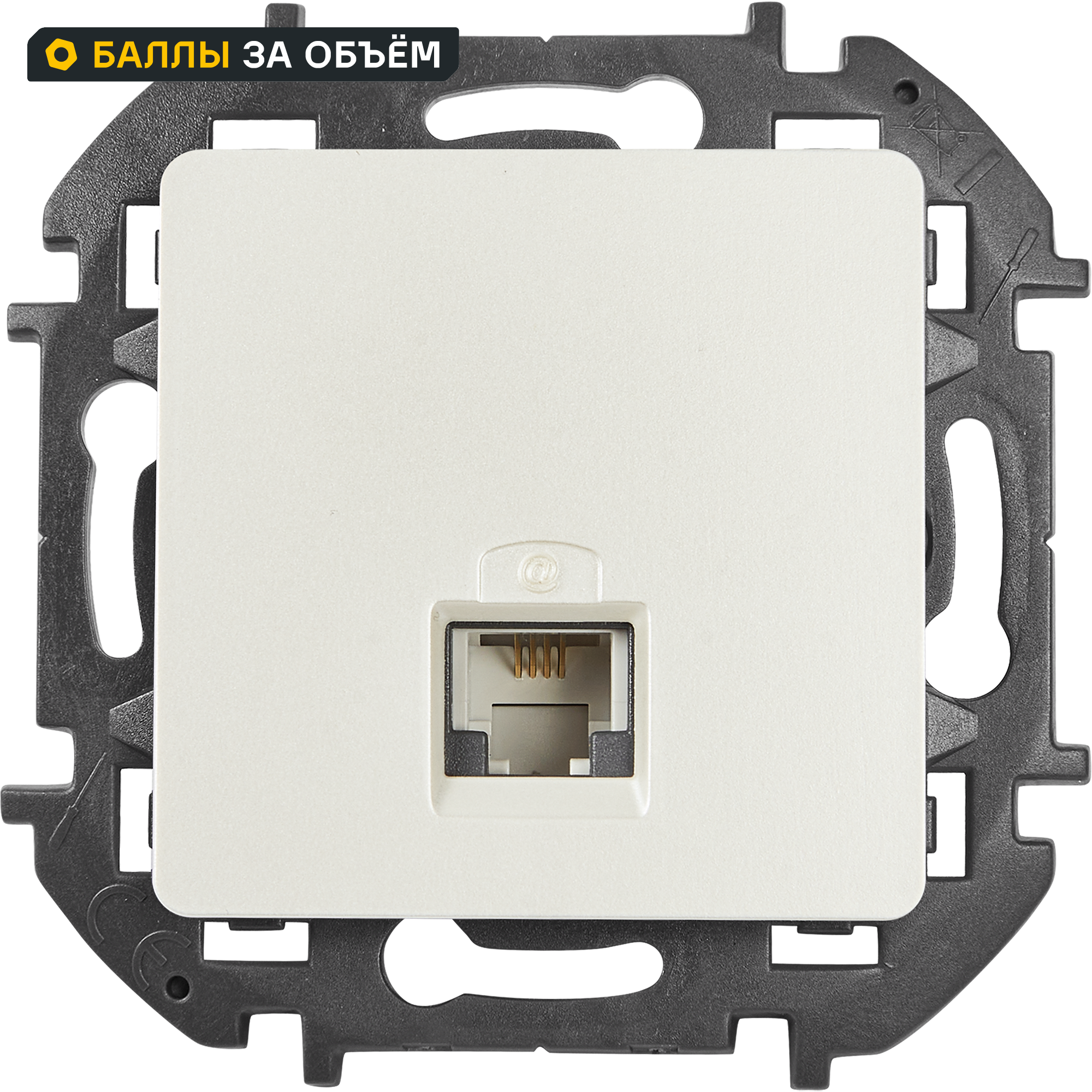 Изображение товара Розетка телефонная RJ11 LEXMAN LILIAN жемчужного цвета для встраивания