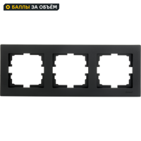 Изображение товара Рамка для розеток и выключателей Lezard Vesna 742-4200-148 3 поста черный матовый