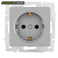 Изображение товара Встраиваемая розетка Lezard Vesna 742-3588-124B с заземлением платина