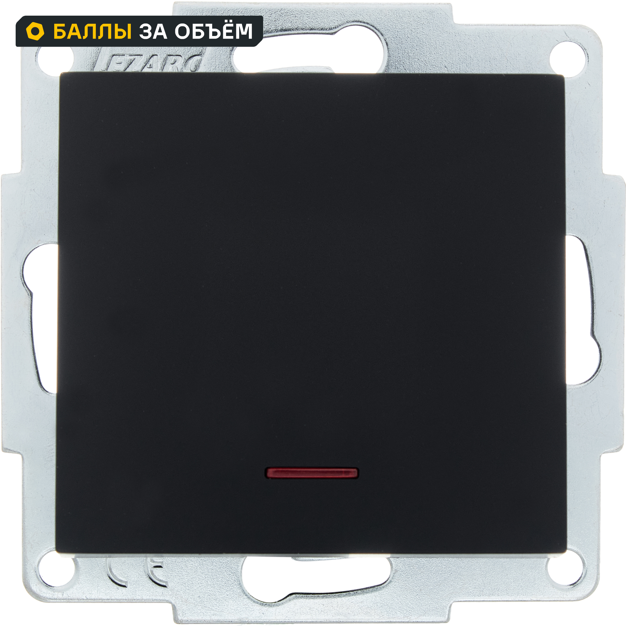 Изображение товара Выключатель встраиваемый Lezard Vesna 742-4288-111 1 клавиша цвет матовый черный