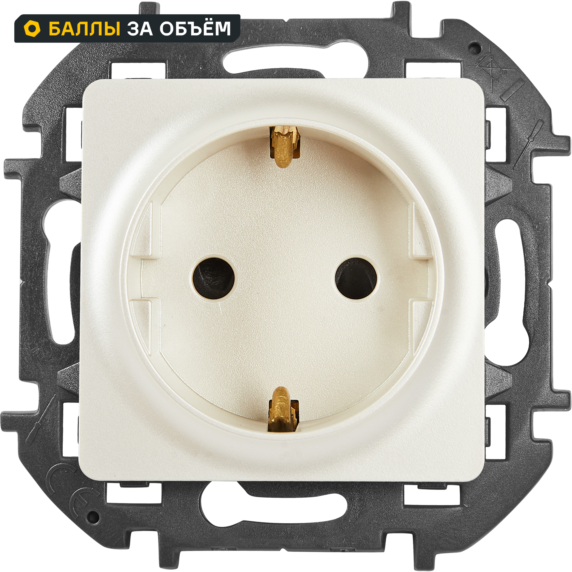 Изображение товара Розетка с заземлением - Lexman Lilian - со шторками 16А 250В винтовые зажимы - жемчуг