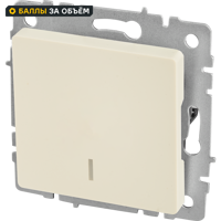 Изображение товара Выключатель встраиваемый IEK Brite 1 клавиша с индикатором цвет бежевый
