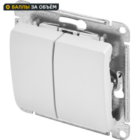 Изображение товара Переключатель встраиваемый Systeme Electric Glossa 2 клавиши цвет белый