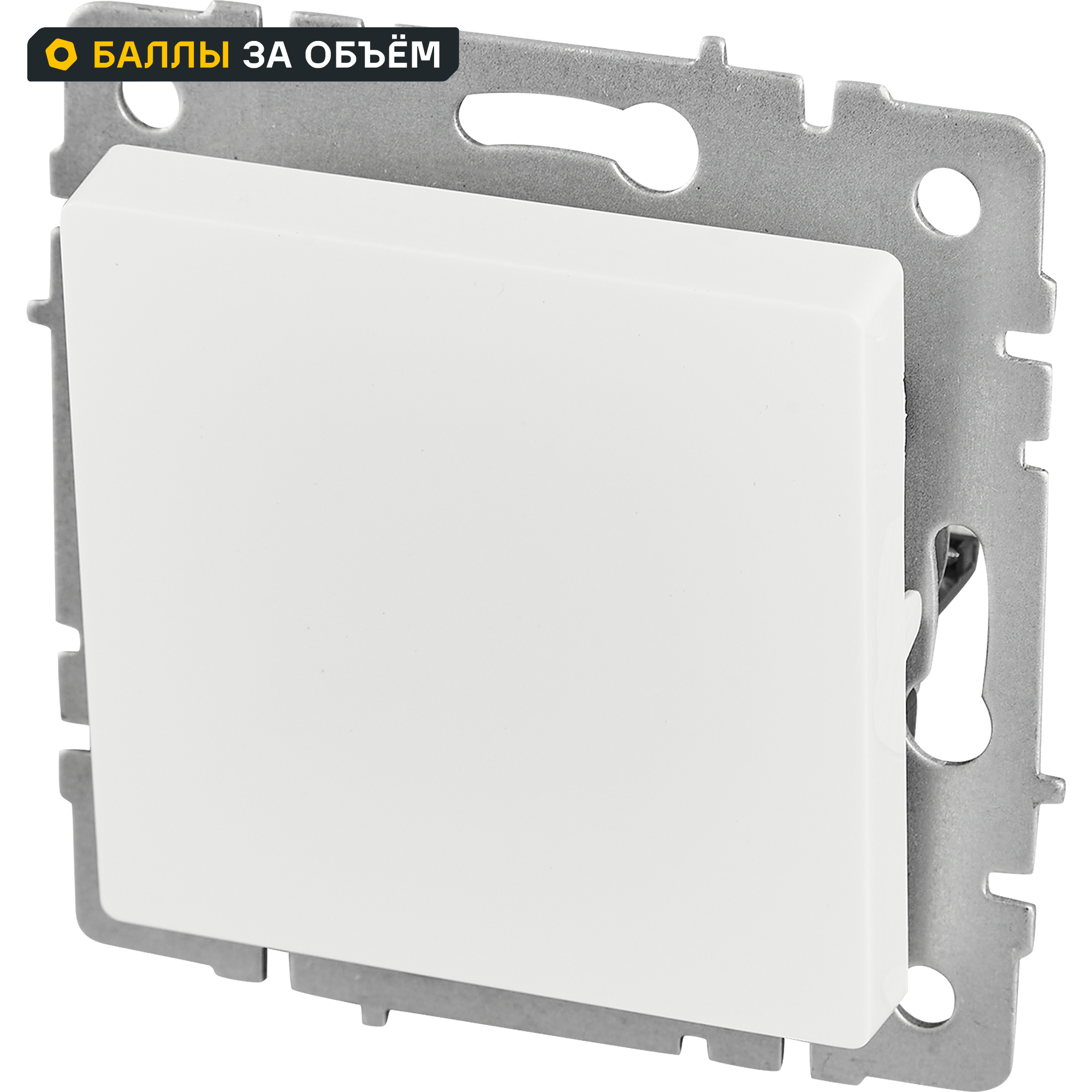 Изображение товара IEK Brite Выключатель проходной встраиваемый 1 клавиша белый