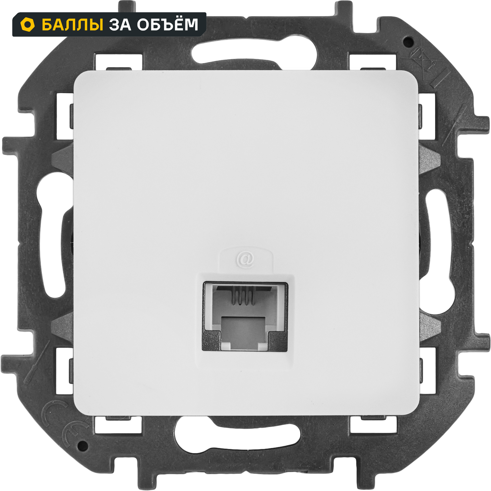 Изображение товара Розетка телефонная Lexman Lilian белая для скрытого монтажа 1 пост