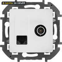 Изображение товара Розетка двойная TV и RJ45 категория 5e Lexman Lilian белый