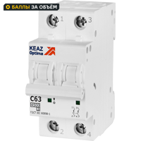 Изображение товара Автоматический выключатель КЭАЗ Opti Din BM63 2P C63 А 4.5 кА