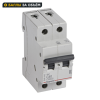 Изображение товара Автоматический выключатель Legrand RX3 2P C40 40 А 230 В IP20