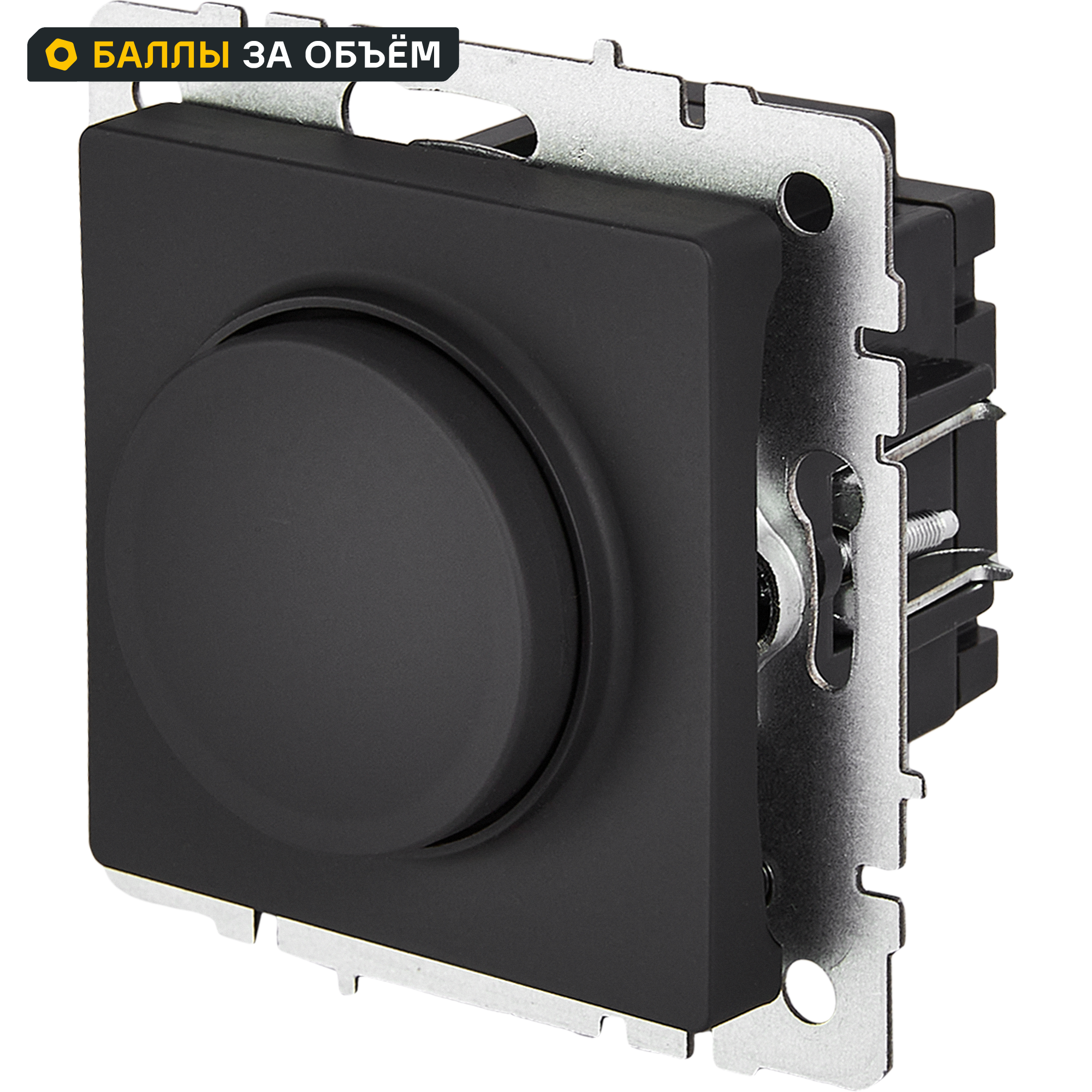 Изображение товара Диммер встраиваемый IEK Brite графитовый мощностью 600 Вт