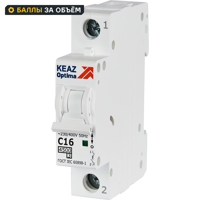 Изображение товара Автоматический выключатель КЭАЗ Opti Din BM63 1P C16 А 4,5 кА для дома и промышленных объектов